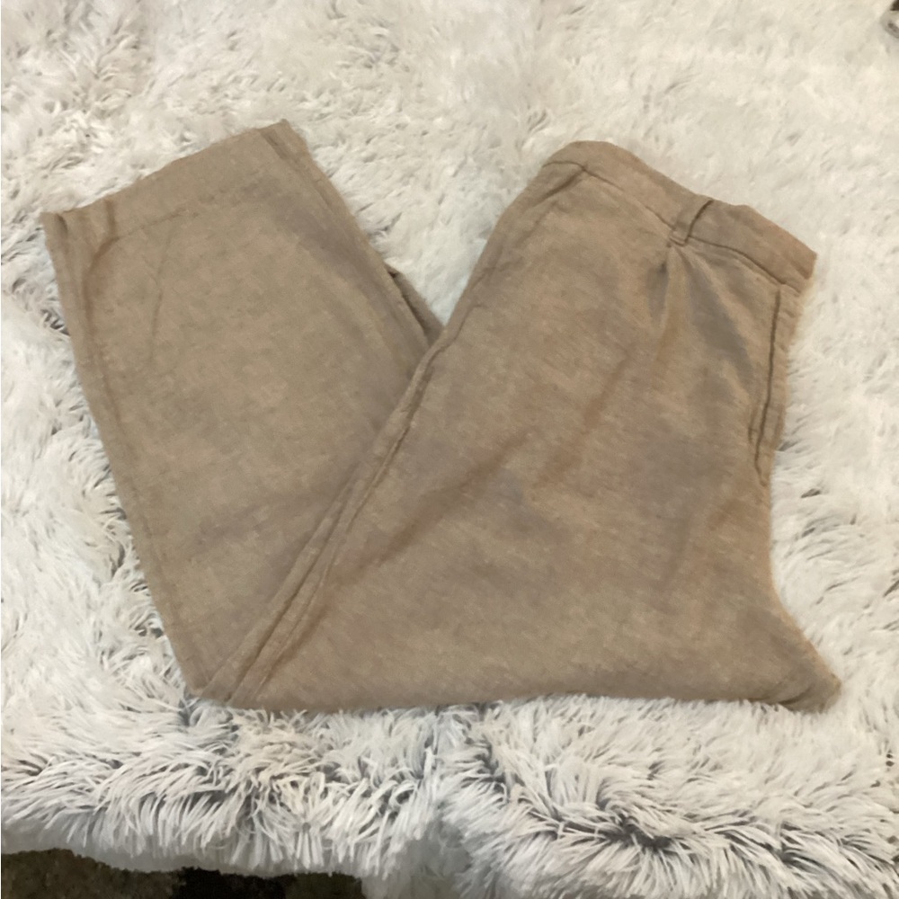 Old Navy linen blend Taylor wide leg trouser light tan Woman’s size XL - Picture 1 of 15